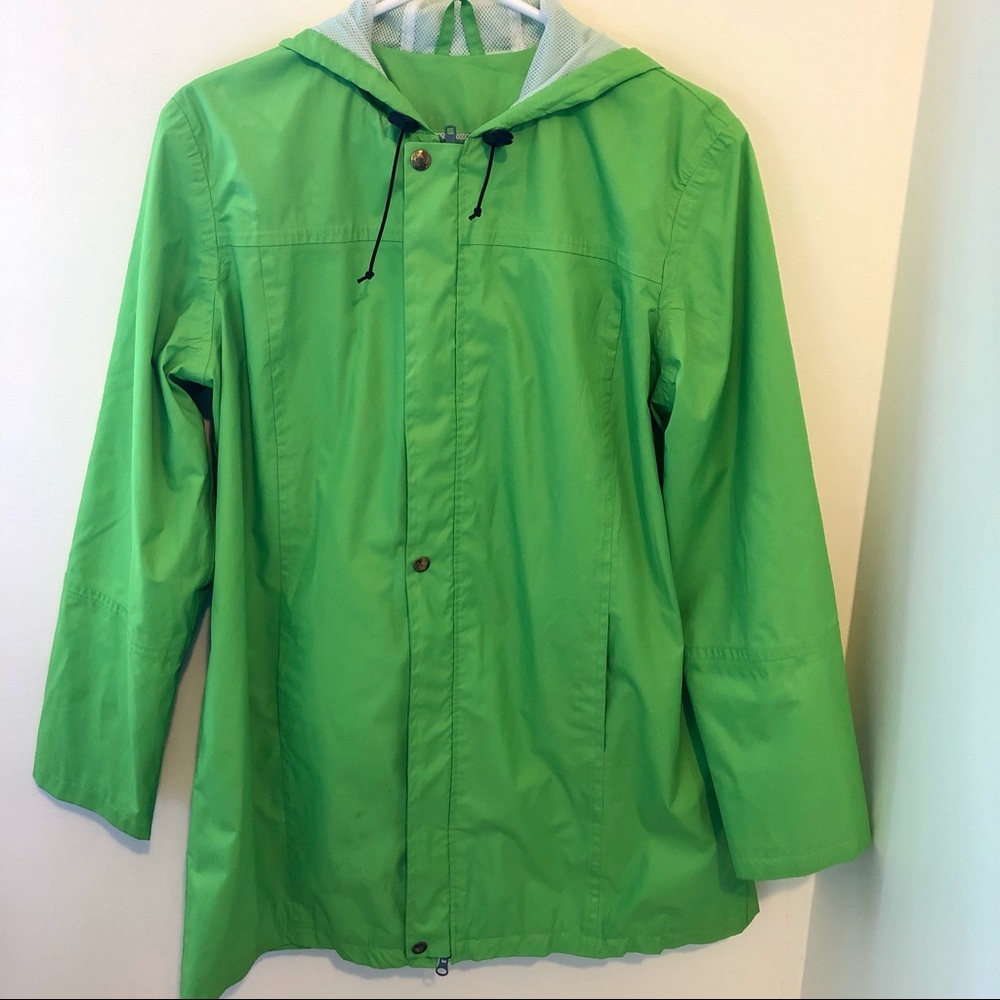 Bright Green waterproof rain jacket